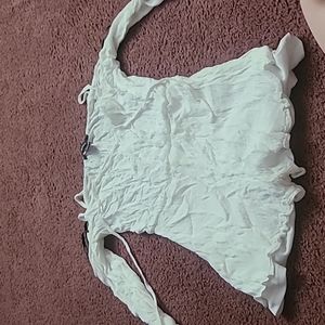 Cold shoulder white romper